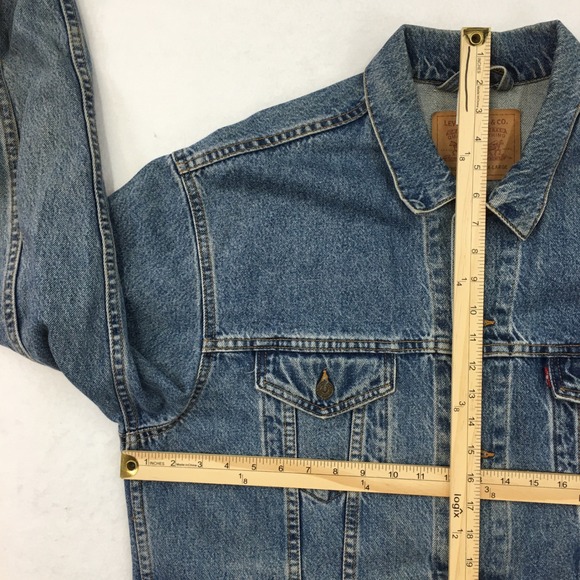 VINTAGE LEVIS 2000s Mens Denim Trucker Jacket Size XL Classic Blue‎ Jean Coat - Picture 5 of 6